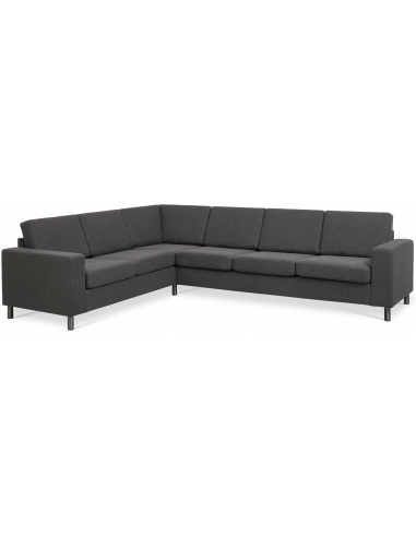 Panset Hjørnesofa Polyester B295 D230 Børstet Alugrå Antracit