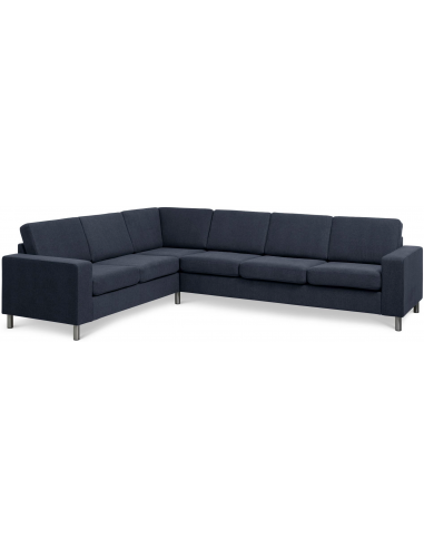 Panset Hjørnesofa Polyester B295 D230 Børstet Alugrå Blå