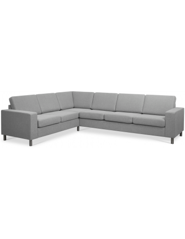 Panset Hjørnesofa Polyester B295 D230 Børstet Alugrå Grå
