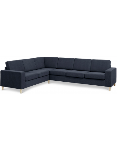 Panset Hjørnesofa Polyester B295 D230 Natur Blå