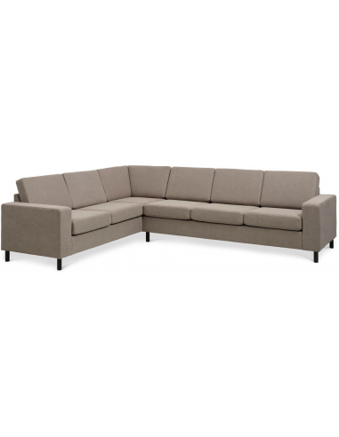 Panset Hjørnesofa Polyester B295 D230 Sort Lysebrun
