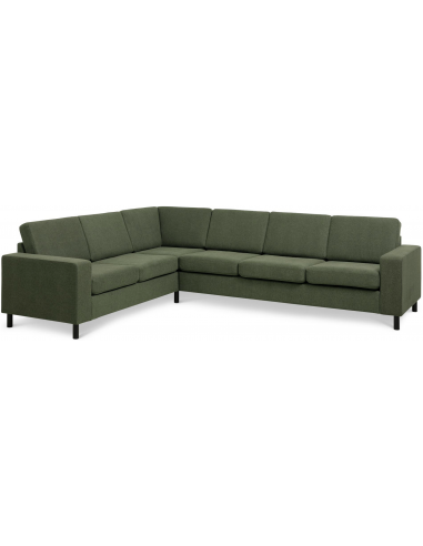 Panset Hjørnesofa Polyester B295 D230 Sort Mosgrøn