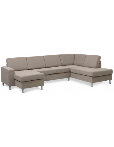 Panset Sofa Polyester B295 D197 Børstet Alugrå Lysebrun