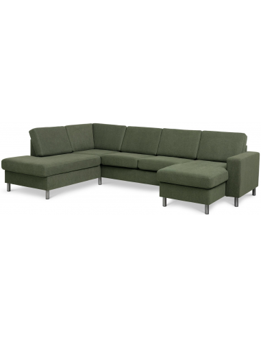 Panset Sofa Polyester B295 D197 Børstet Alugrå Mosgrøn