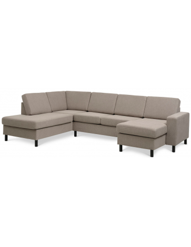 Panset Sofa Polyester B295 D197 Sort Lysebrun