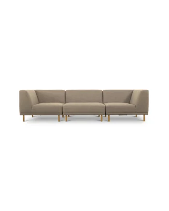 Paris Pers Sofa Tre Moduler Latte Polyester Stof Natur Egetræ