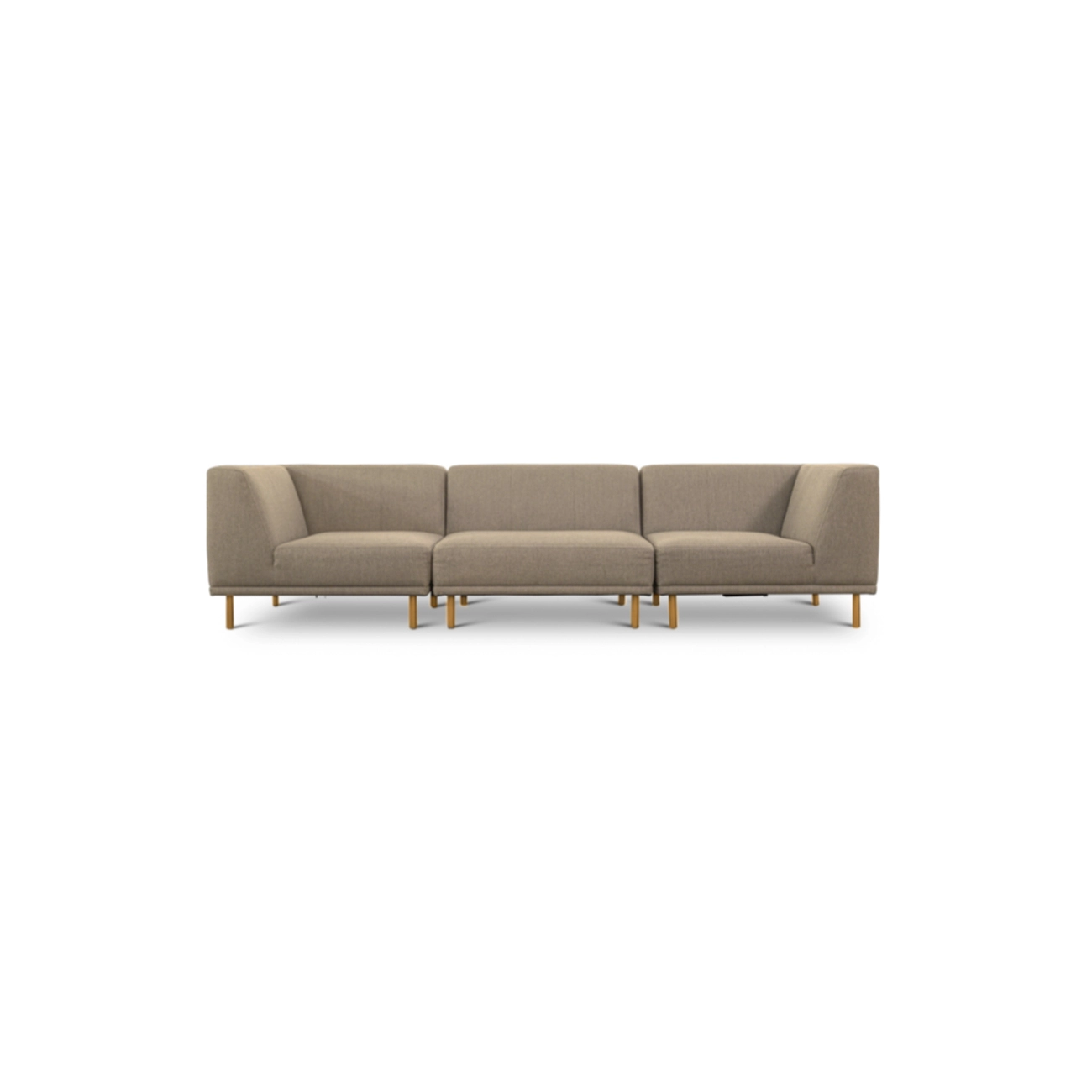 Paris Pers Sofa Tre Moduler Latte Polyester Stof Natur Egetræ