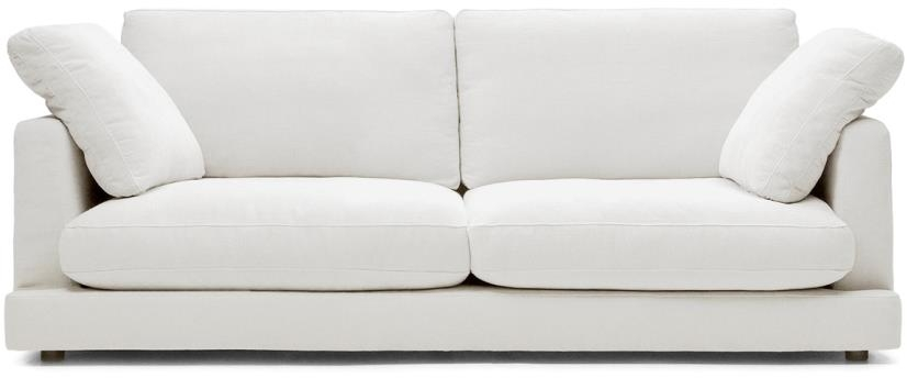 Pers Sofa Kave Home Gala Hvid Tekstureret Chenille Aftagelige Betræk Antibakterielt Stof 210x105x87