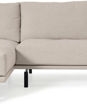 Personers Chaiselong Sofa Kave Home Galene Moderne Nordisk Beige Polstret Genbrugs Pet Metalben