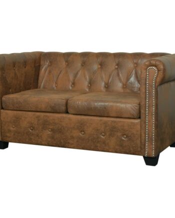 Personers Chesterfield Sofa Kunstlæder Sædet