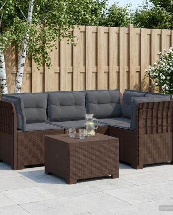 Personers Have Sofa Med Hynder Rattan Look Brun