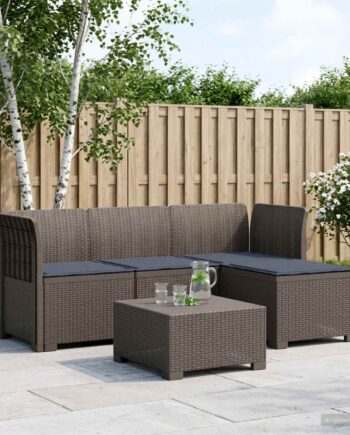 Personers Have Sofa Med Hynder Rattan Look Lysegrå