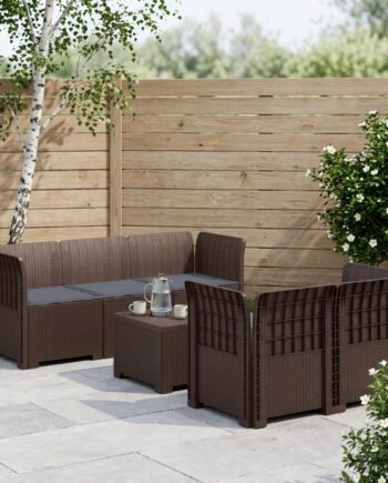 Personers Havemøbel Sofa Med Hynder Rattan Look Brun