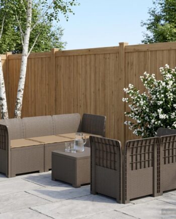 Personers Havemøbel Sofa Med Hynder Rattan Look Lysegrå