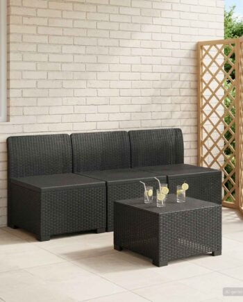 Personers Havemøbel Sofa Rattan Look Antracit