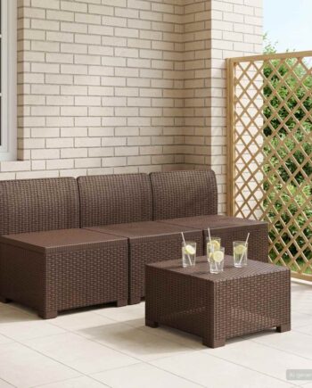 Personers Havemøbel Sofa Rattan Look Brun
