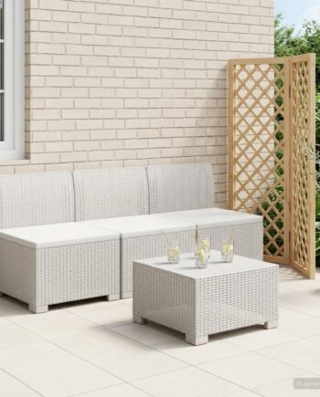 Personers Havemøbel Sofa Rattan Look Hvid
