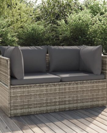 Personers Havesofa Med Hynde Polyrattan Grå Hjørnesofa Stk
