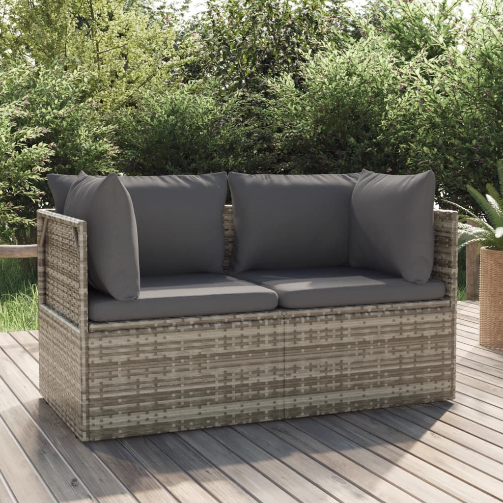 Personers Havesofa Med Hynde Polyrattan Grå Hjørnesofa Stk