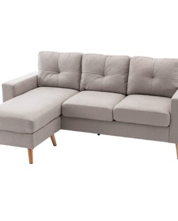 Personers Hjørnesofa Linnedlook Vendbar Chaiselong 193 136 Lysegrå