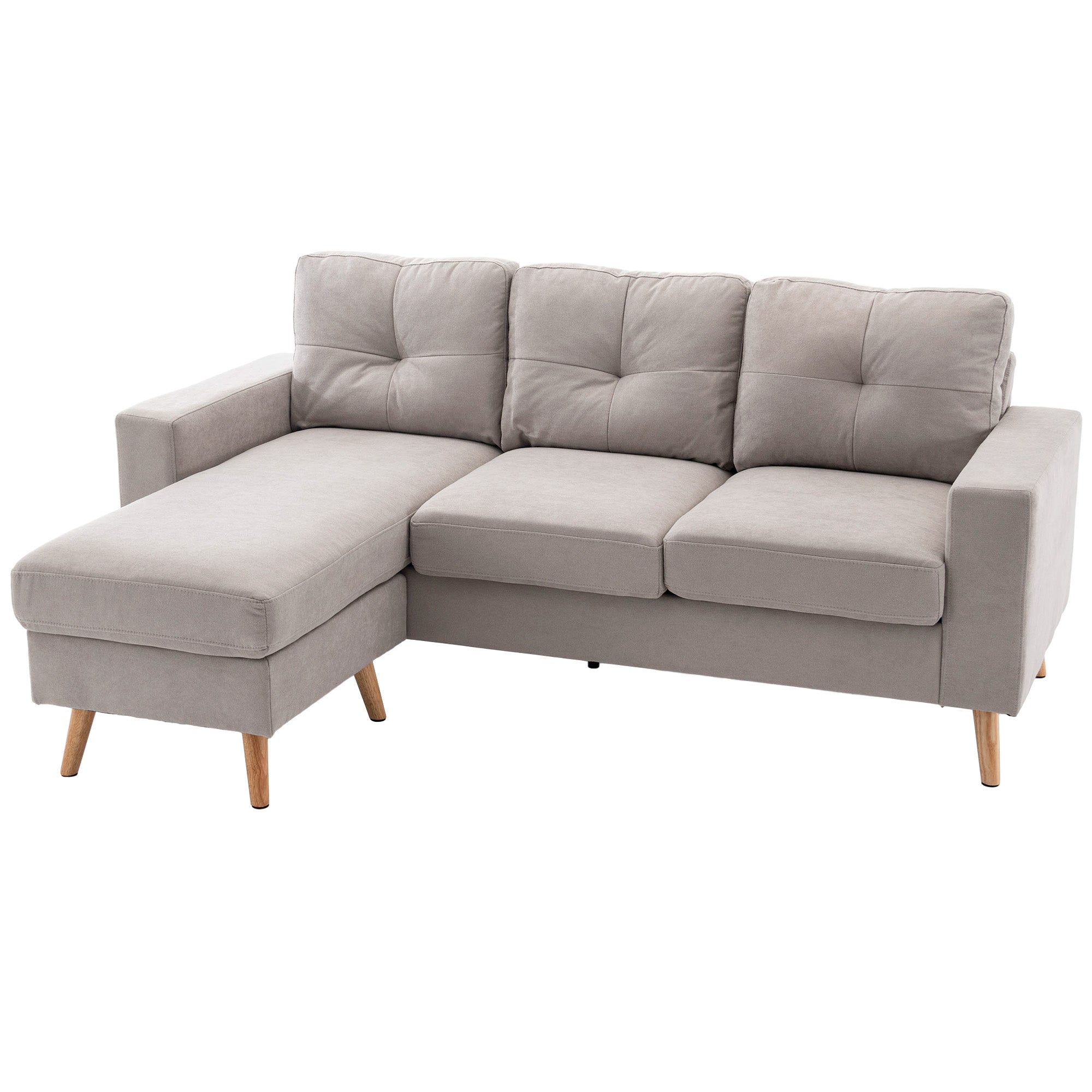 Personers Hjørnesofa Linnedlook Vendbar Chaiselong 193 136 Lysegrå