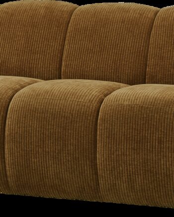 Personers Modulsofa Sofa Woood Mojo Honninggul Ribstof Justerbart Armlæn Højre 100 Polyester