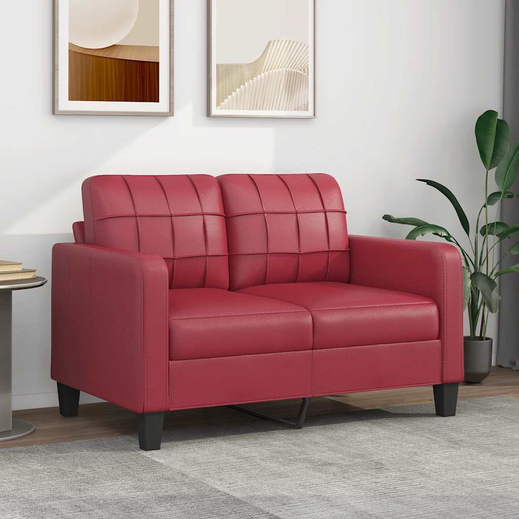 Personers Sofa 120 Kunstlæder Vinrød