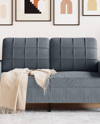 Personers Sofa 120 Velour Mørkegrå