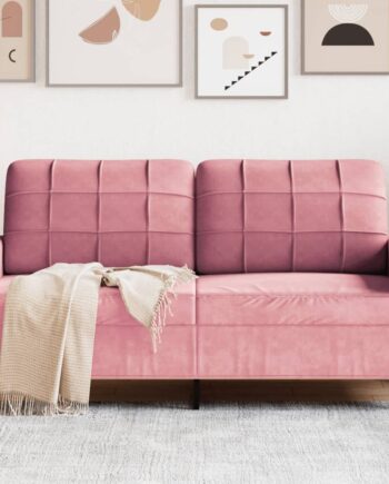 Personers Sofa 140 Fløjl Lyserød