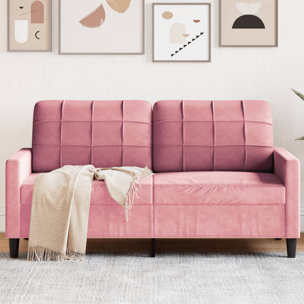 Personers Sofa 140 Fløjl Lyserød