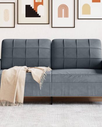 Personers Sofa 140 Fløjl Mørkegrå