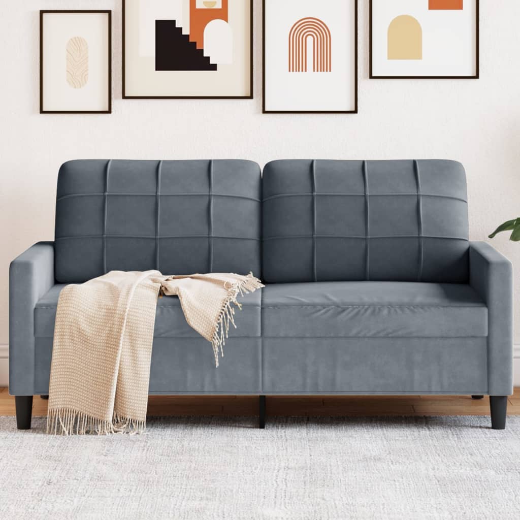 Personers Sofa 140 Fløjl Mørkegrå