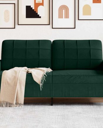 Personers Sofa 140 Fløjl Mørkegrøn