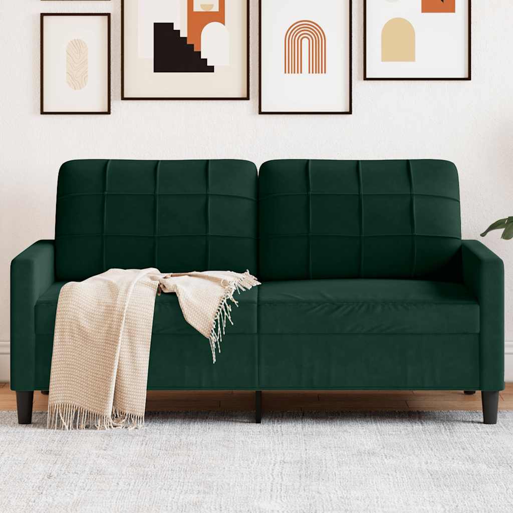 Personers Sofa 140 Fløjl Mørkegrøn
