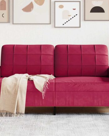 Personers Sofa 140 Fløjl Vinrød