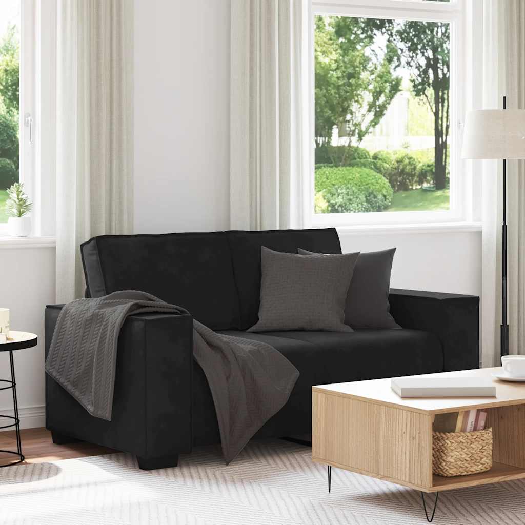 Personers Sofa 160x78x84 Fløjl Sort