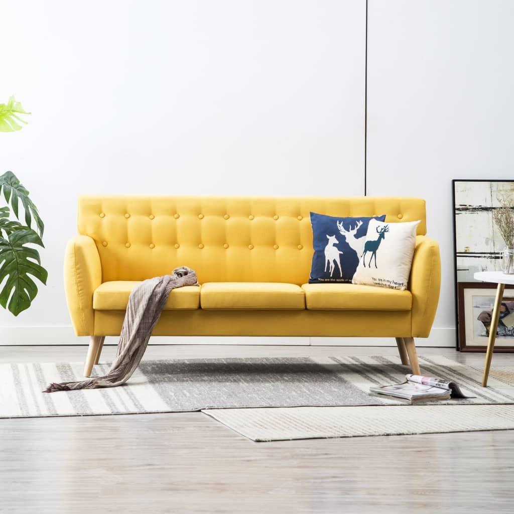 Personers Sofa 172x70x82 Stofbetræk Gul