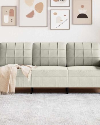 Personers Sofa 180 Fløjl Cremefarvet