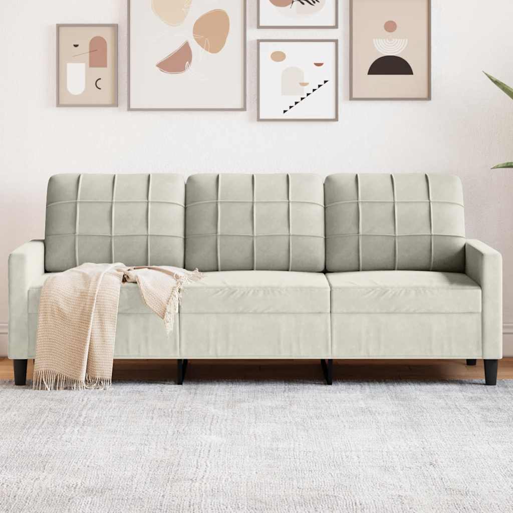 Personers Sofa 180 Fløjl Cremefarvet