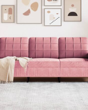 Personers Sofa 180 Fløjl Lyserød