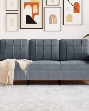 Personers Sofa 180 Fløjl Mørkegrå