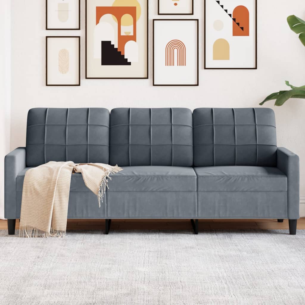 Personers Sofa 180 Fløjl Mørkegrå