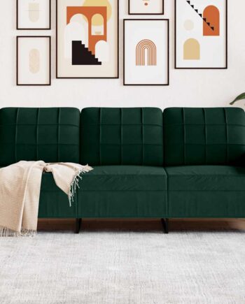 Personers Sofa 180 Fløjl Mørkegrøn
