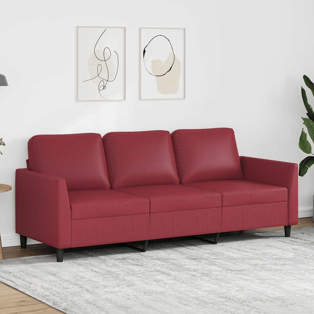 Personers Sofa 180 Kunstlæder Vinrød