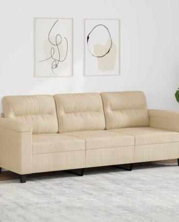 Personers Sofa 180 Mikrofiberstof Cremefarvet