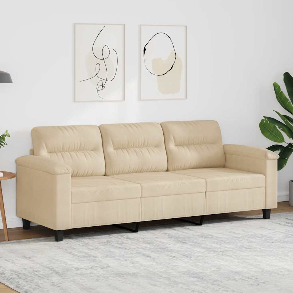 Personers Sofa 180 Mikrofiberstof Cremefarvet