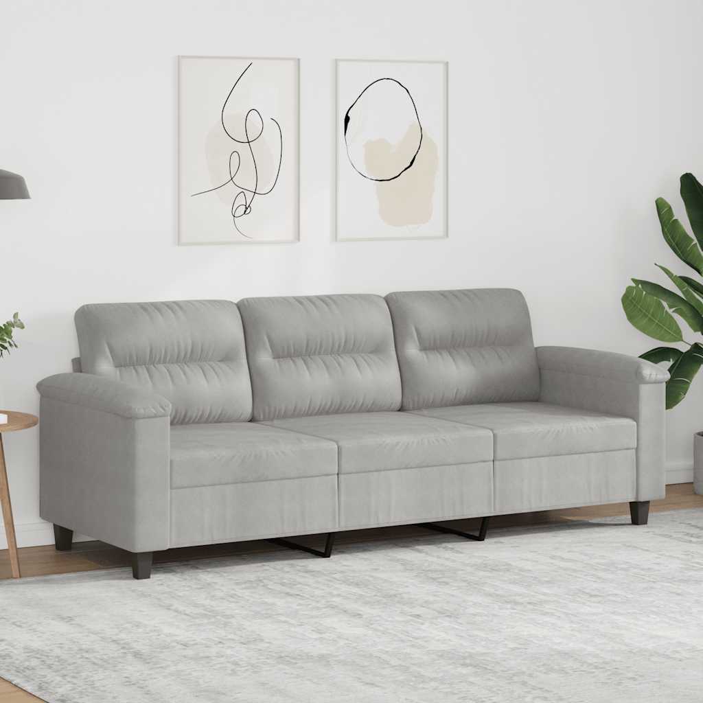 Personers Sofa 180 Mikrofiberstof Lysegrå