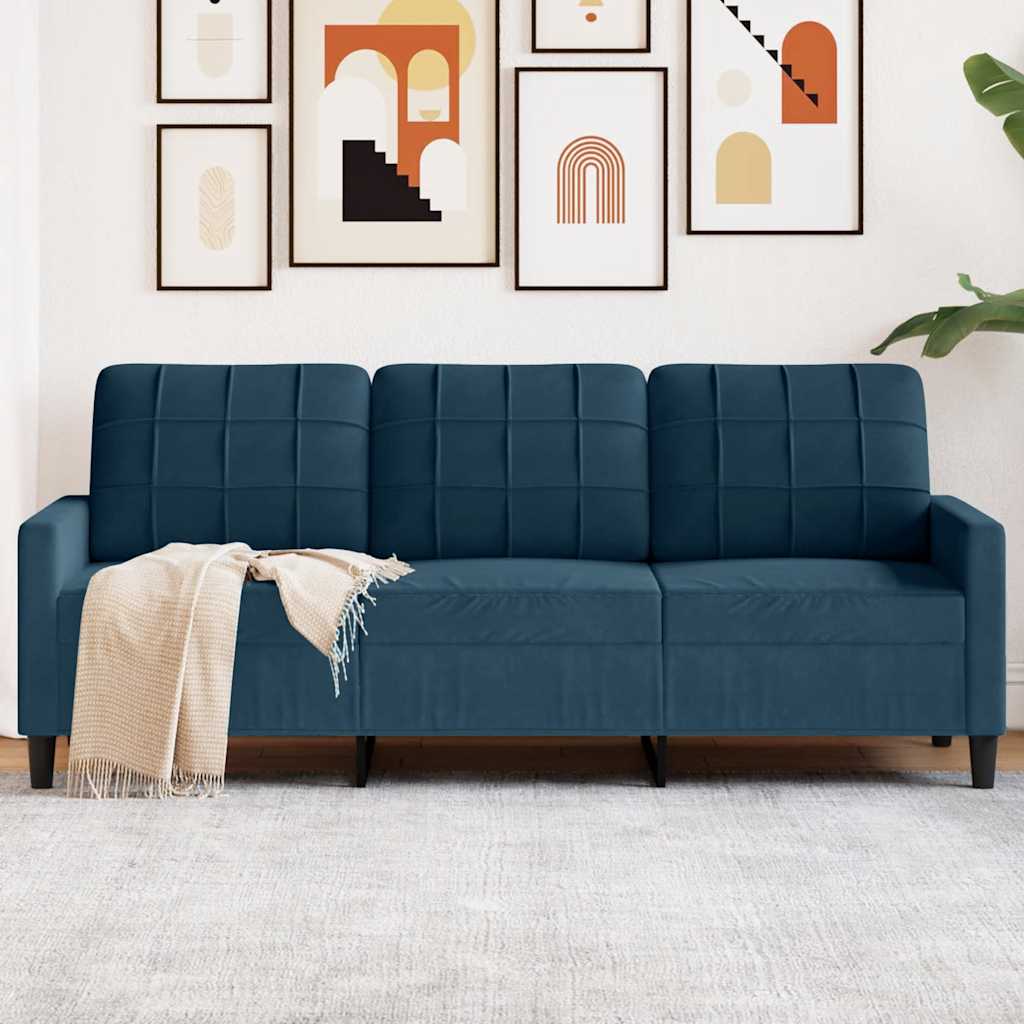 Personers Sofa 180 Velour Blå