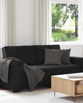 Personers Sofa 180x78x84 Fløjl Sort