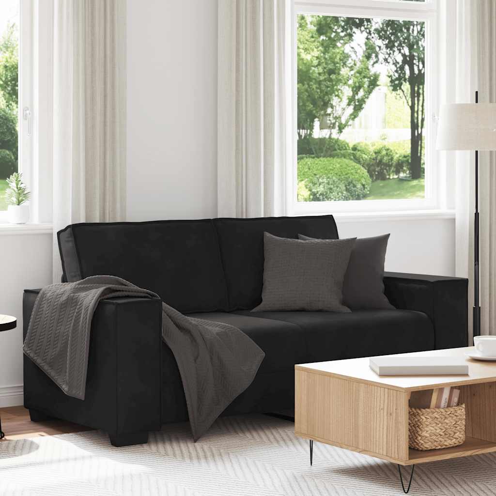 Personers Sofa 180x78x84 Fløjl Sort